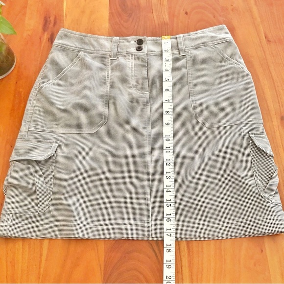 Prtex Y2K Gingham Medium Rise Casual Black & White Mini Cargo Skirt. US 04. - Picture 12 of 14